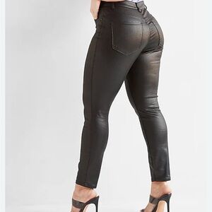 NWT Express Women's Black-Coated High-Waisted Skinny Jeans - Size 16L